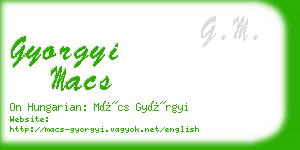 gyorgyi macs business card